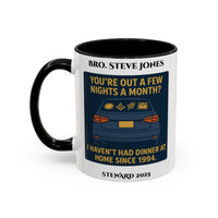 Premium Personalised Freemason Colour Rim Mug - Meme - Your'e out for a few nights a week? - Masonic Mugs