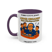 Premium Personalised Freemason Colour Rim Mug - Organist Design - Master of the Stops and Pedals - Masonic Mugs