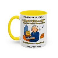 Premium Personalised Freemason Colour Rim Mug - Organist Design - Ready with music at a moments notice - Masonic Mugs
