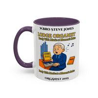 Premium Personalised Freemason Colour Rim Mug - Organist Design - Ready with music at a moments notice - Masonic Mugs