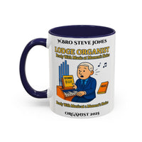 Premium Personalised Freemason Colour Rim Mug - Organist Design - Ready with music at a moments notice - Masonic Mugs