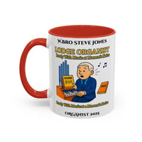 Premium Personalised Freemason Colour Rim Mug - Organist Design - Ready with music at a moments notice - Masonic Mugs