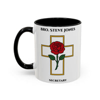 Premium Personalised Freemason Colour Rim Mug - Rose Croix Design - Masonic Mugs