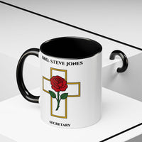 Premium Personalised Freemason Colour Rim Mug - Rose Croix Design - Masonic Mugs