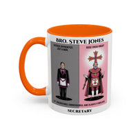 Premium Personalised Freemason Colour Rim Mug - Rose Croix Knight Design - Masonic Mugs