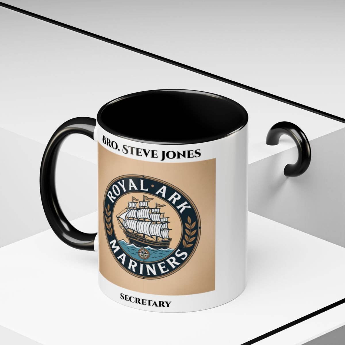 Premium Personalised Freemason Colour Rim Mug - Royal Ark Mariners - Masonic Mugs