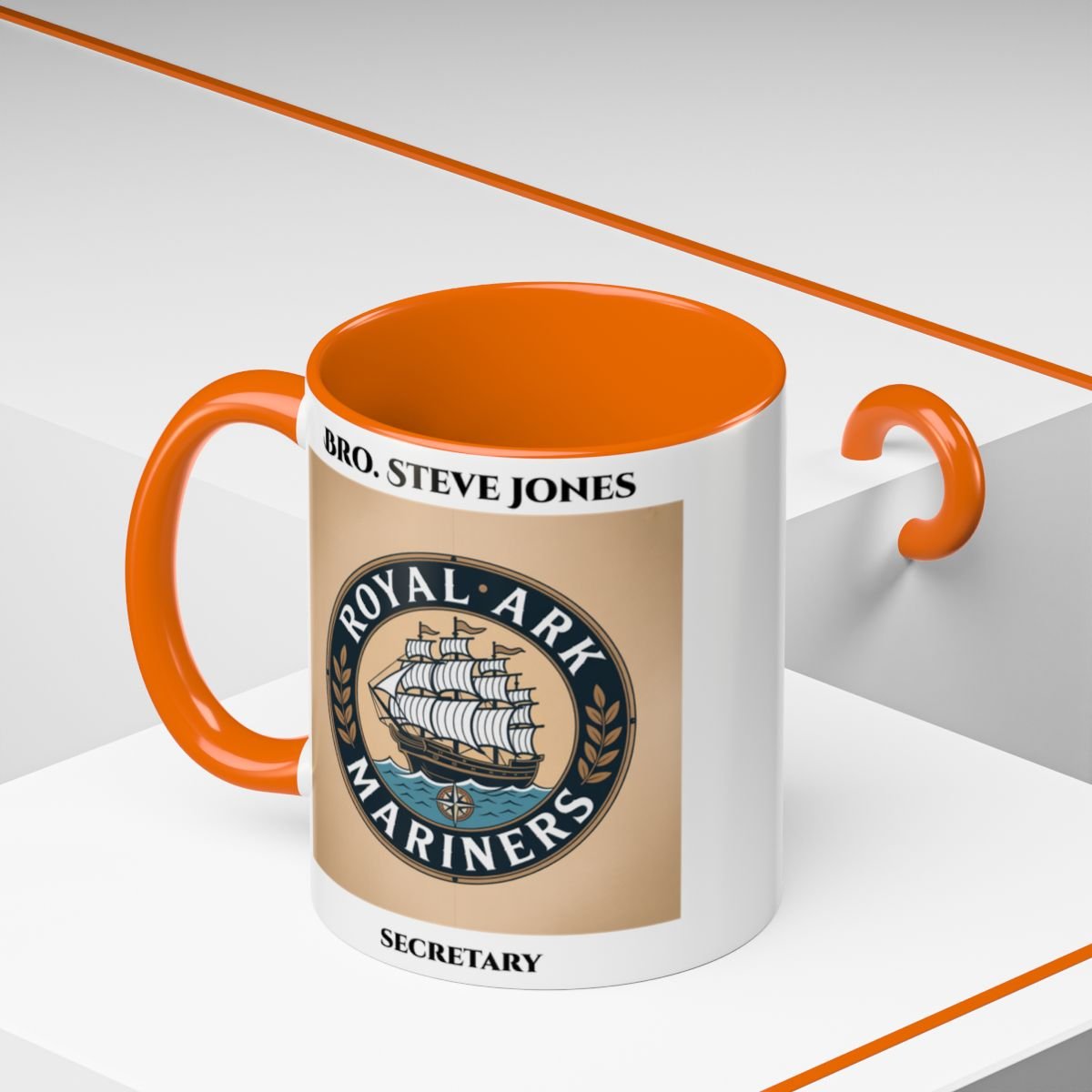 Premium Personalised Freemason Colour Rim Mug - Royal Ark Mariners - Masonic Mugs