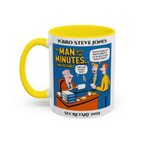 Premium Personalised Freemason Colour Rim Mug - Secretary Design - the man with the minutes - Masonic Mugs