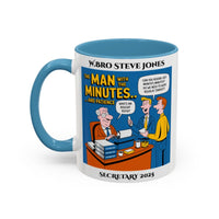 Premium Personalised Freemason Colour Rim Mug - Secretary Design - the man with the minutes - Masonic Mugs