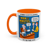 Premium Personalised Freemason Colour Rim Mug - Secretary Design - the man with the minutes - Masonic Mugs