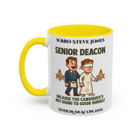 Premium Personalised Freemason Colour Rim Mug - Senior Deacon Design - Because the candidates not going to guide himself. - Masonic Mugs