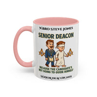 Premium Personalised Freemason Colour Rim Mug - Senior Deacon Design - Because the candidates not going to guide himself. - Masonic Mugs