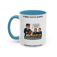 Premium Personalised Freemason Colour Rim Mug - Senior Warden Design - By Tiltle, Tea Monitor by Necessity - Masonic Mugs