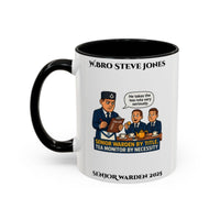 Premium Personalised Freemason Colour Rim Mug - Senior Warden Design - By Tiltle, Tea Monitor by Necessity - Masonic Mugs