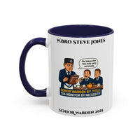 Premium Personalised Freemason Colour Rim Mug - Senior Warden Design - By Tiltle, Tea Monitor by Necessity - Masonic Mugs