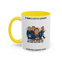 Premium Personalised Freemason Colour Rim Mug - Senior Warden Design - In Charge when the WM pops out for tea - Masonic Mugs