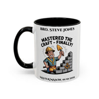 Premium Personalised Freemason Colour Rim Mug - Third Degree - Master Mason - Masted the Craft Finally. - Masonic Mugs
