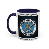 Premium Personalised Freemason Colour Rim Mug - Third Degree - Master Mason - Raised and Ready - Masonic Mugs