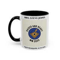 Premium Personalised Freemason Colour Rim Mug - Third Degree - Master Mason - Rasied and Ready - Masonic Mugs