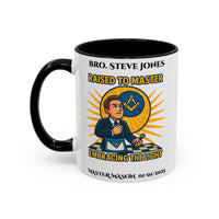 Premium Personalised Freemason Colour Rim Mug - Third Degree - Master Mason - Rasied to Master - Masonic Mugs