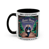 Premium Personalised Freemason Colour Rim Mug - Third Degree - Master Mason - The Journey Continues - Masonic Mugs