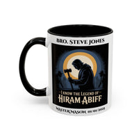 Premium Personalised Freemason Colour Rim Mug - Third Degree - Master Mason - The know the legend of Hiram Abiff - Masonic Mugs