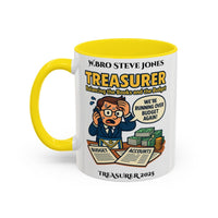 Premium Personalised Freemason Colour Rim Mug - Treasurer Design - Balancing the books - Masonic Mugs
