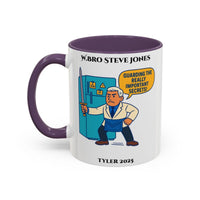 Premium Personalised Freemason Colour Rim Mug - Tyler Design - Guarding the really important secrets - Masonic Mugs