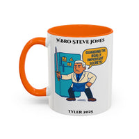 Premium Personalised Freemason Colour Rim Mug - Tyler Design - Guarding the really important secrets - Masonic Mugs