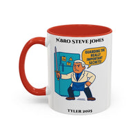 Premium Personalised Freemason Colour Rim Mug - Tyler Design - Guarding the really important secrets - Masonic Mugs