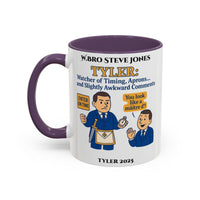 Premium Personalised Freemason Colour Rim Mug - Tyler Design - Slightly awkward commentspng - Masonic Mugs