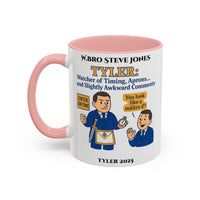 Premium Personalised Freemason Colour Rim Mug - Tyler Design - Slightly awkward commentspng - Masonic Mugs