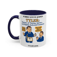 Premium Personalised Freemason Colour Rim Mug - Tyler Design - Slightly awkward commentspng - Masonic Mugs