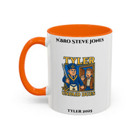 Premium Personalised Freemason Colour Rim Mug - Tyler Design - Unpaid Dues - Masonic Mugs