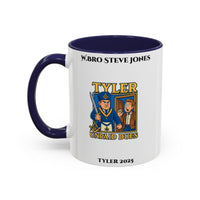Premium Personalised Freemason Colour Rim Mug - Tyler Design - Unpaid Dues - Masonic Mugs