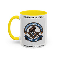 Premium Personalised Freemason Colour Rim Mug - Worshipful Master Design - 2025 Installed - with - honour - Masonic Mugs