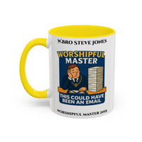 Premium Personalised Freemason Colour Rim Mug - Worshipful Master Design - this could have been an email - Masonic Mugs