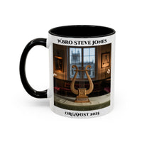 Premium Personalsed Freemason Colour Rim Mug - Organist Design - Music - Masonic Mugs