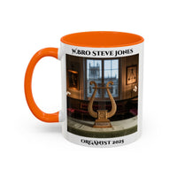 Premium Personalsed Freemason Colour Rim Mug - Organist Design - Music - Masonic Mugs