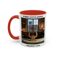 Premium Personalsed Freemason Colour Rim Mug - Organist Design - Music - Masonic Mugs