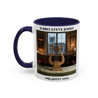 Premium Personalsed Freemason Colour Rim Mug - Organist Design - Music - Masonic Mugs