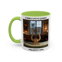 Premium Personalsed Freemason Colour Rim Mug - Organist Design - Music - Masonic Mugs