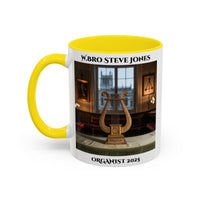 Premium Personalsed Freemason Colour Rim Mug - Organist Design - Music - Masonic Mugs