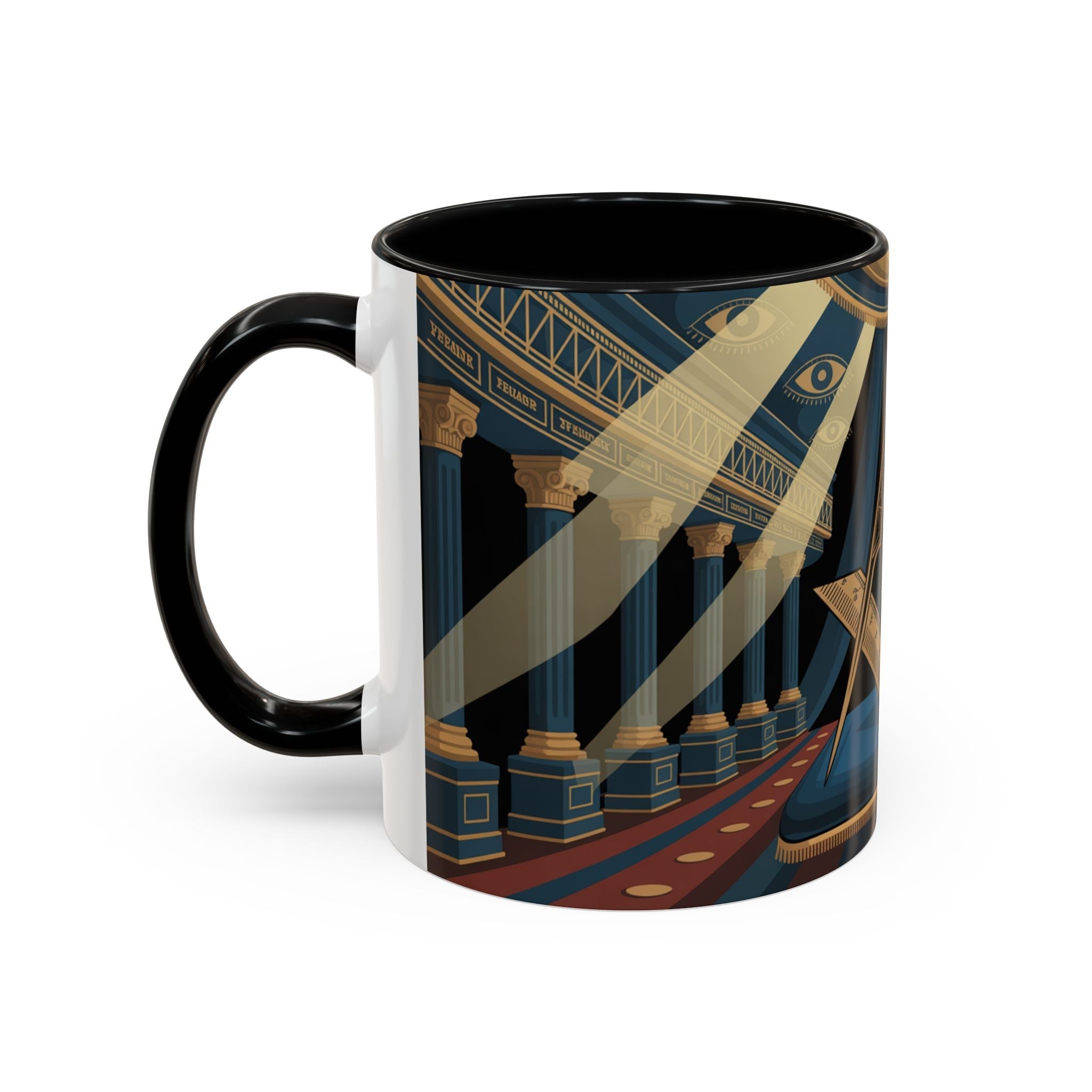 Premium Ready to Go Accent Coffee Mug | Unique Gift for Freemasons, Rituals, Collectibles, Home Decor, Coffee Lover's Item - Masonic Mugs