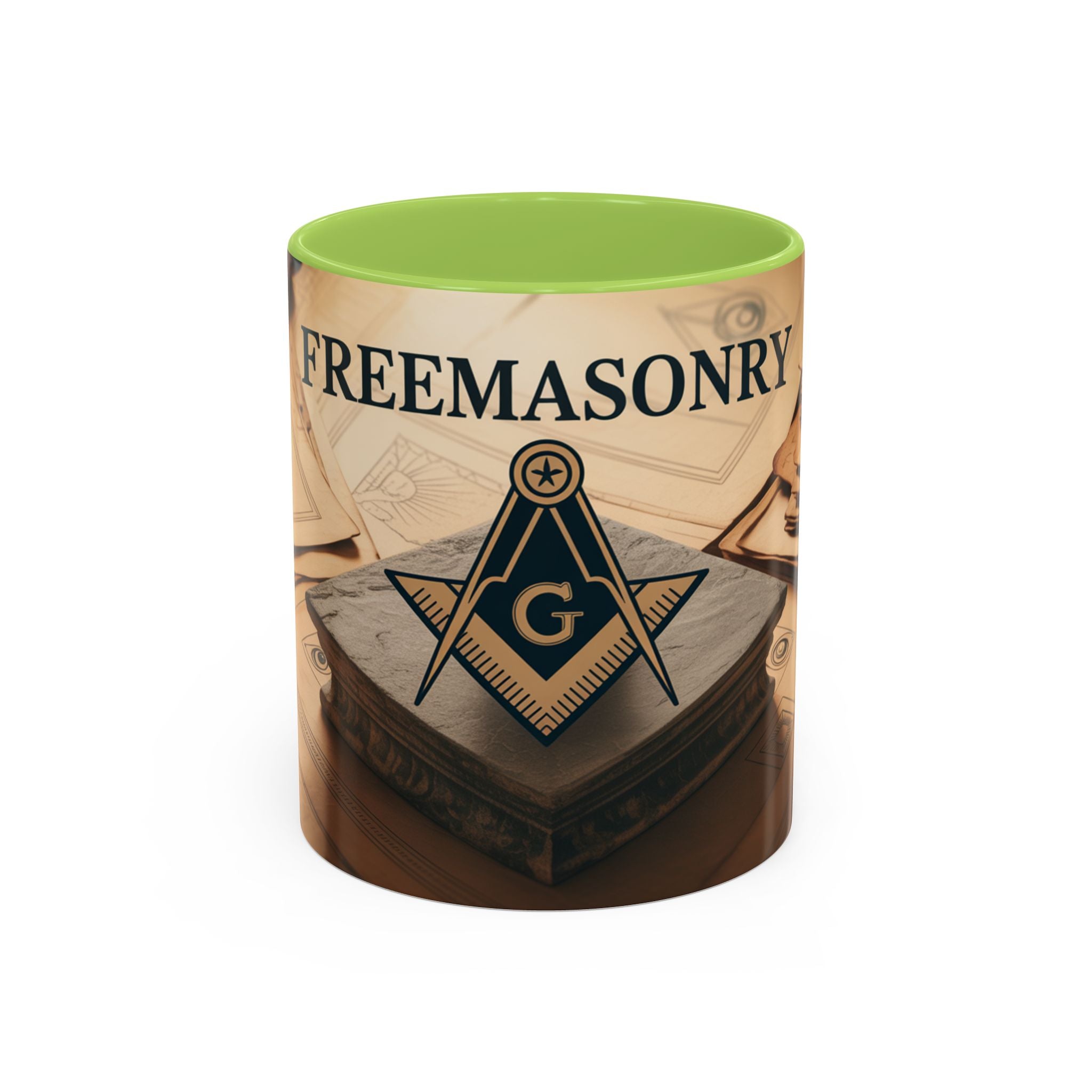 Premium Ready to Go Accent Coffee Mug | Unique Gift for Masons, Coffee Lovers, Home Decor, Spirituality, and Ceremonial Use - Masonic Mugs
