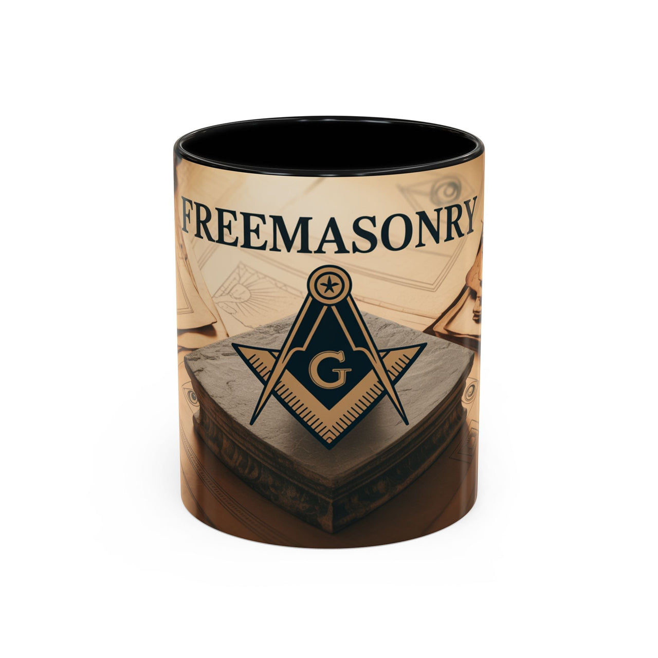 Premium Ready to Go Accent Coffee Mug | Unique Gift for Masons, Coffee Lovers, Home Decor, Spirituality, and Ceremonial Use - Masonic Mugs