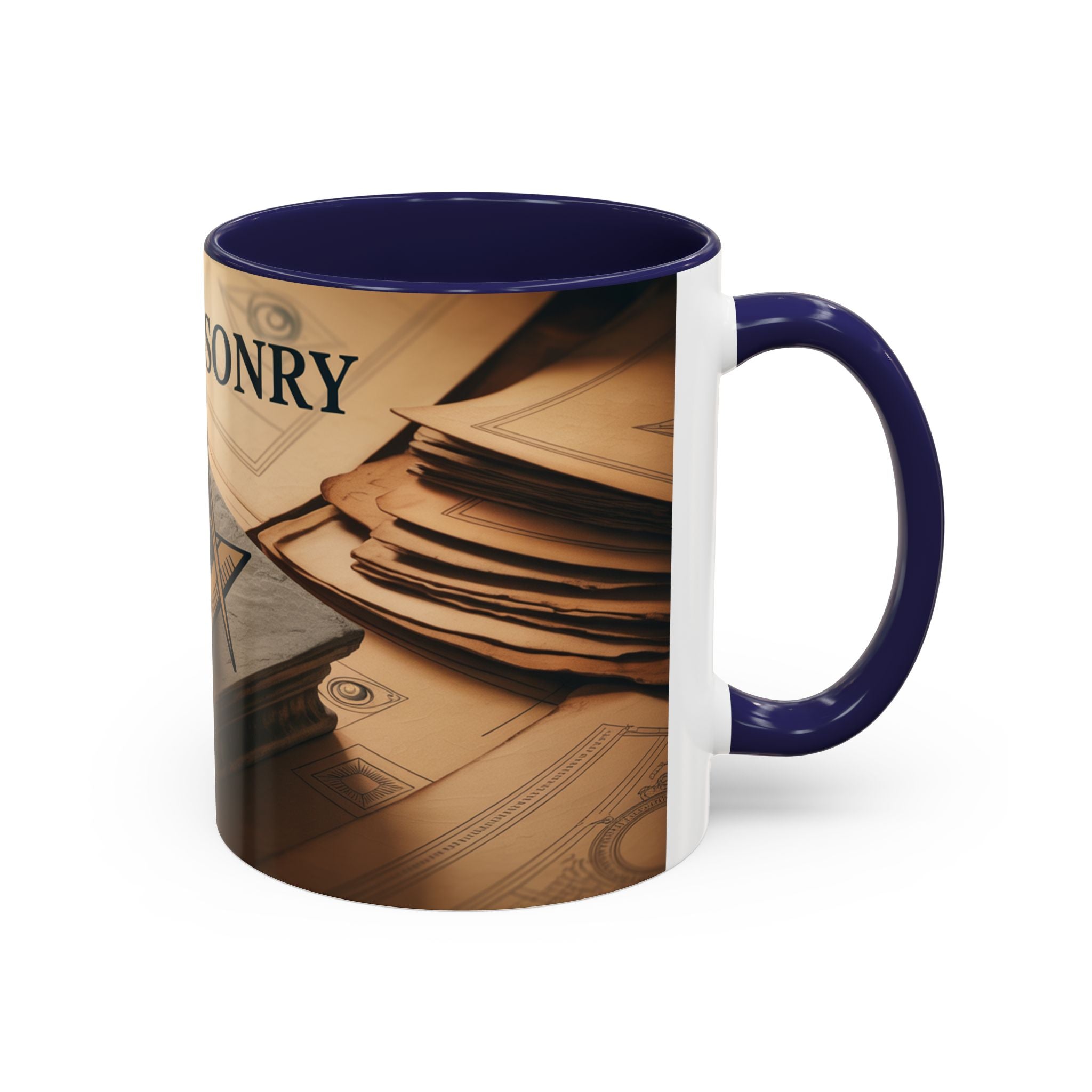 Premium Ready to Go Accent Coffee Mug | Unique Gift for Masons, Coffee Lovers, Home Decor, Spirituality, and Ceremonial Use - Masonic Mugs