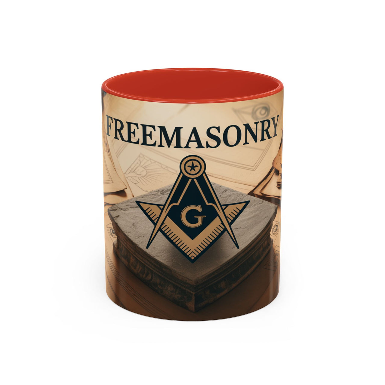 Premium Ready to Go Accent Coffee Mug | Unique Gift for Masons, Coffee Lovers, Home Decor, Spirituality, and Ceremonial Use - Masonic Mugs