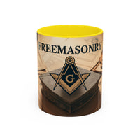 Premium Ready to Go Accent Coffee Mug | Unique Gift for Masons, Coffee Lovers, Home Decor, Spirituality, and Ceremonial Use - Masonic Mugs