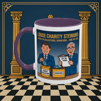 Premium Ready to Go Freemason Design | Accent Coloured 11oz Mug | Charity Collector | Charity Steward - Masonic Mugs